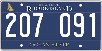 RI license plate 207091