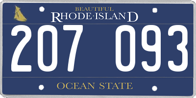 RI license plate 207093