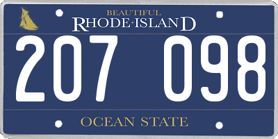 RI license plate 207098