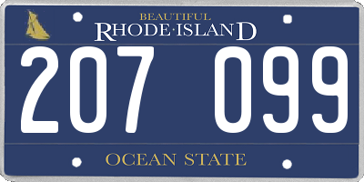 RI license plate 207099