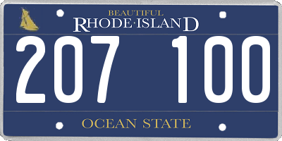 RI license plate 207100