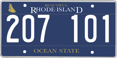 RI license plate 207101