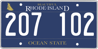 RI license plate 207102