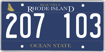 RI license plate 207103