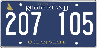 RI license plate 207105