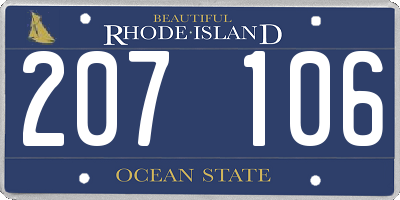 RI license plate 207106