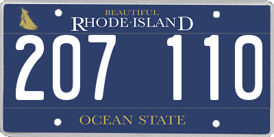 RI license plate 207110