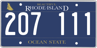 RI license plate 207111