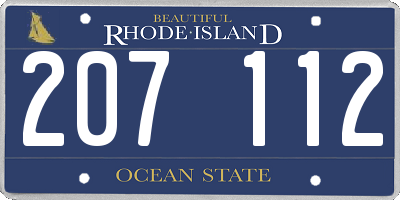 RI license plate 207112