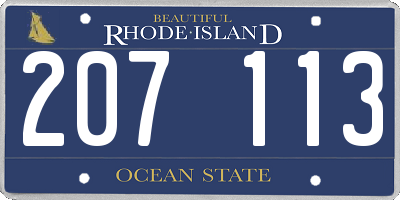 RI license plate 207113