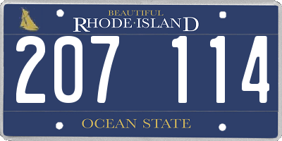 RI license plate 207114