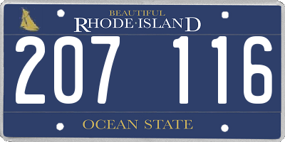 RI license plate 207116