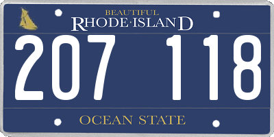 RI license plate 207118