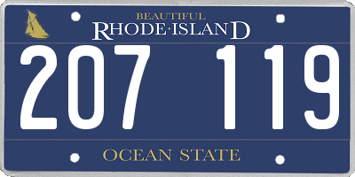 RI license plate 207119