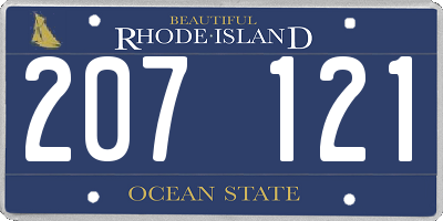 RI license plate 207121