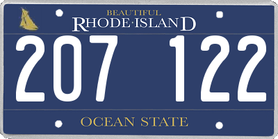 RI license plate 207122