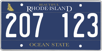 RI license plate 207123
