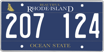 RI license plate 207124