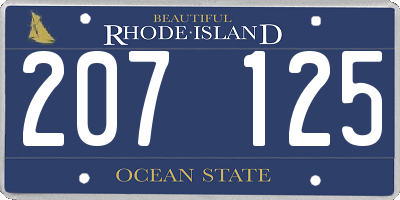 RI license plate 207125