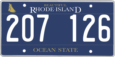 RI license plate 207126