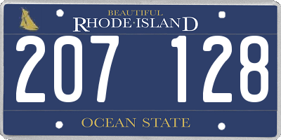 RI license plate 207128
