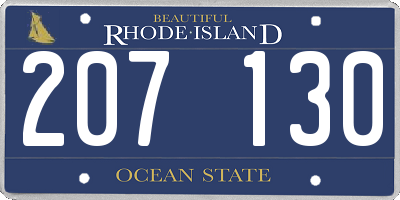 RI license plate 207130