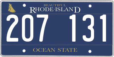 RI license plate 207131