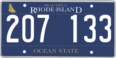 RI license plate 207133