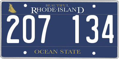 RI license plate 207134