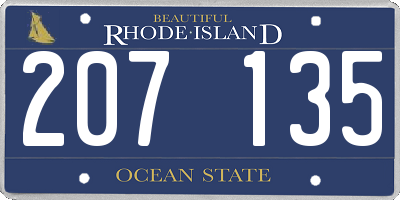 RI license plate 207135