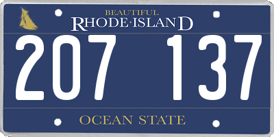 RI license plate 207137