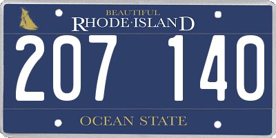 RI license plate 207140