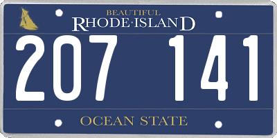 RI license plate 207141