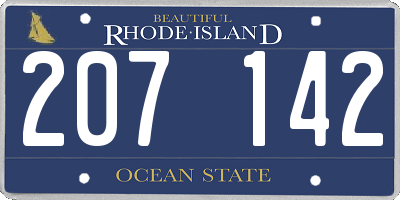 RI license plate 207142
