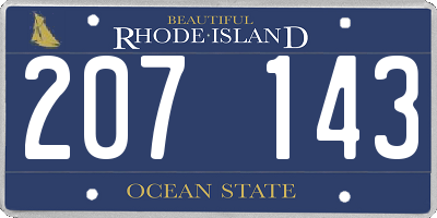 RI license plate 207143