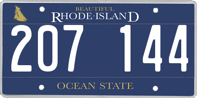 RI license plate 207144