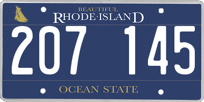 RI license plate 207145