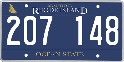 RI license plate 207148