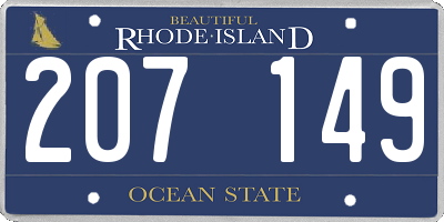 RI license plate 207149