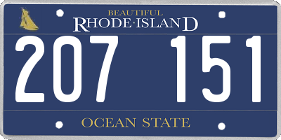 RI license plate 207151
