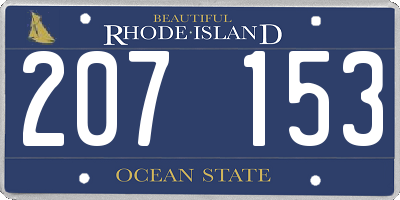 RI license plate 207153