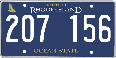 RI license plate 207156