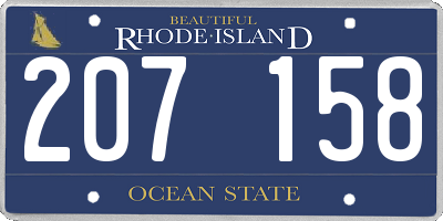 RI license plate 207158