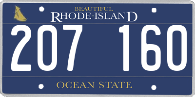 RI license plate 207160