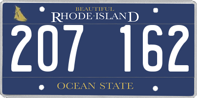 RI license plate 207162