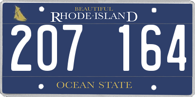 RI license plate 207164