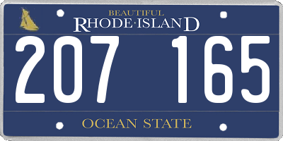 RI license plate 207165