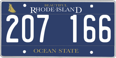 RI license plate 207166