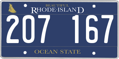 RI license plate 207167