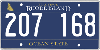 RI license plate 207168